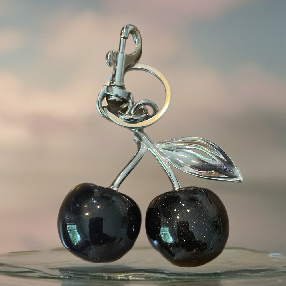 Elegant Black Cherry Purse Charm